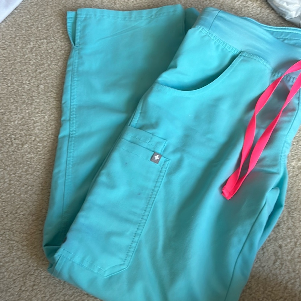 Figs bright blue pants